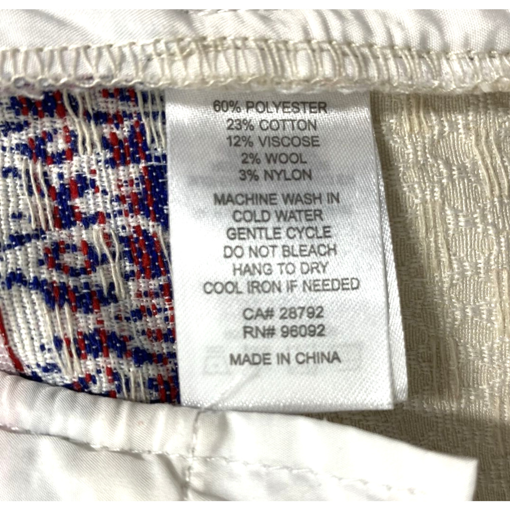 Katherine Barclay Woven Shorts Womens Size 8 Blue Red Beige Boho Festival Hippie - Picture 4 of 7